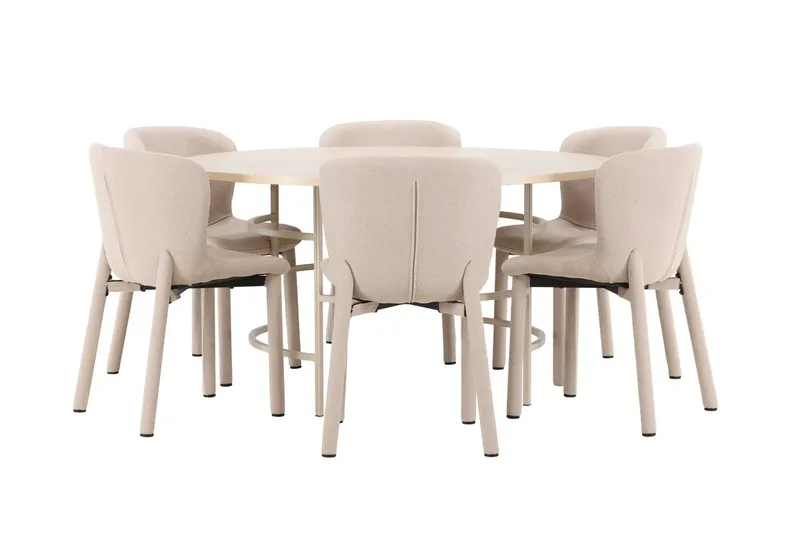 Rund matgrupp Venture Home Beige - Møbler - Bord - Spisegruppe