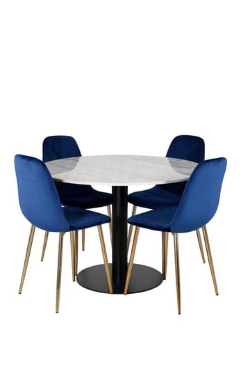 Rund matgrupp Venture Home Blå Vit 4st - Møbler - Bord - Spisegruppe