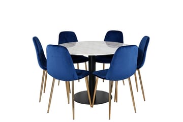 Rund matgrupp Venture Home Blå Vit 6st - Møbler - Bord - Spisegruppe
