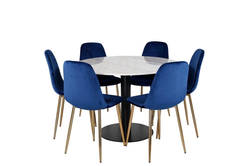 Rund matgrupp Venture Home Blå Vit 6st - Møbler - Bord - Spisegruppe