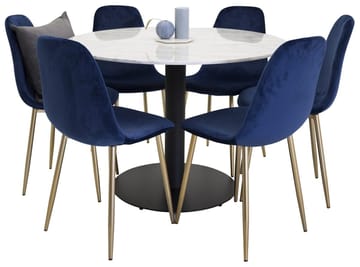 Rund matgrupp Venture Home Blå Vit 6st - Møbler - Bord - Spisegruppe