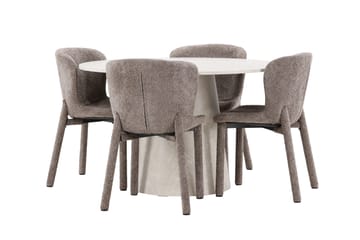 Rund matgrupp Venture Home Brun Beige 4st - Møbler - Bord - Spisegruppe