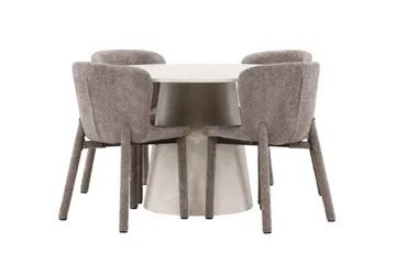 Rund matgrupp Venture Home Brun Beige 4st - Møbler - Bord - Spisegruppe