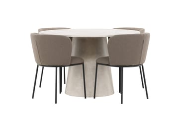 Rund matgrupp Venture Home Brun Beige 4st - Møbler - Bord - Spisegruppe