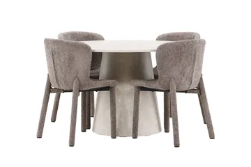 Rund matgrupp Venture Home Brun Beige 4st - Møbler - Bord - Spisegruppe