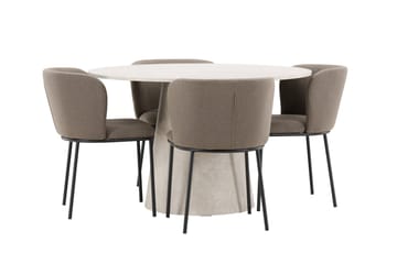 Rund matgrupp Venture Home Brun Beige 4st - Møbler - Bord - Spisegruppe