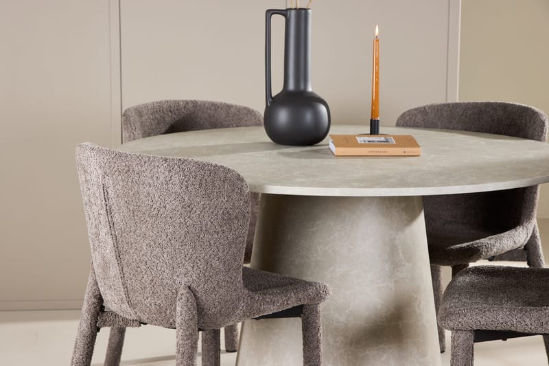 Rund matgrupp Venture Home Brun Beige 4st - Møbler - Bord - Spisegruppe