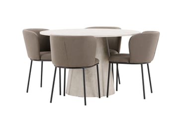 Rund matgrupp Venture Home Brun Beige 4st - Møbler - Bord - Spisegruppe