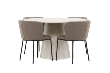 Rund matgrupp Venture Home Brun Beige 4st - Møbler - Bord - Spisegruppe
