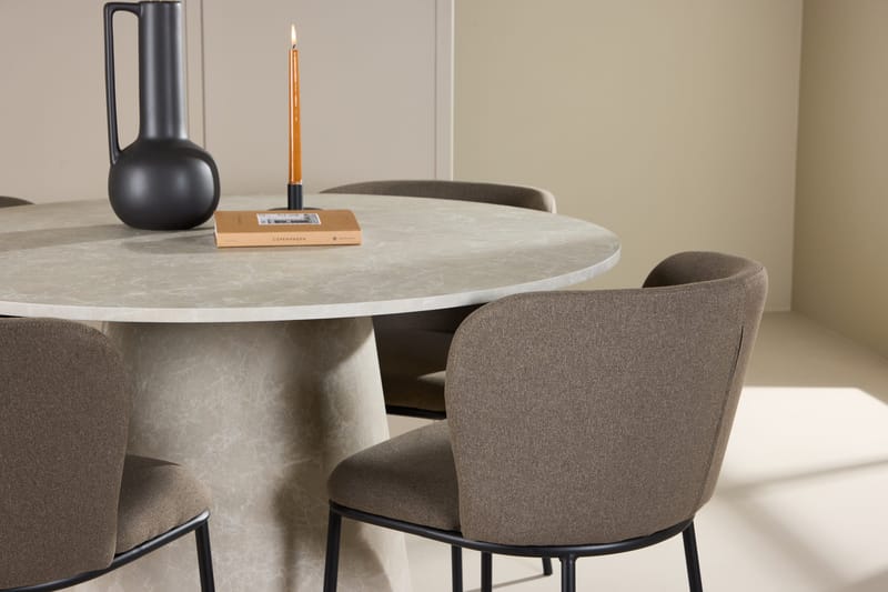 Rund matgrupp Venture Home Brun Beige 4st - Møbler - Bord - Spisegruppe