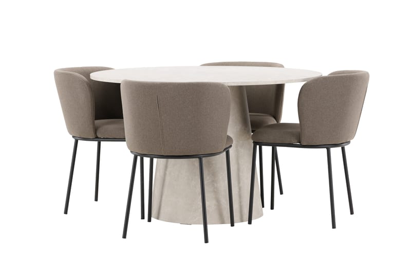Rund matgrupp Venture Home Brun Beige 4st - Møbler - Bord - Spisegruppe