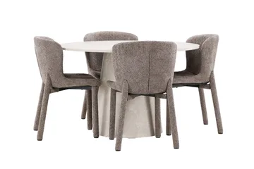 Rund matgrupp Venture Home Brun Beige 4st - Møbler - Bord - Spisegruppe