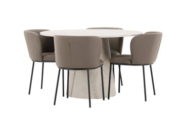 Rund matgrupp Venture Home Brun Beige 4st - Møbler - Bord - Spisegruppe