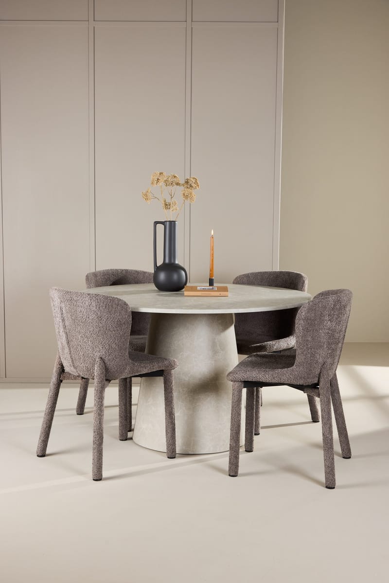 Rund matgrupp Venture Home Brun Beige 4st - Møbler - Bord - Spisegruppe