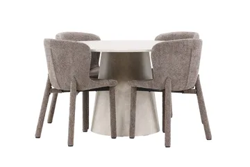 Rund matgrupp Venture Home Brun Beige 4st - Møbler - Bord - Spisegruppe