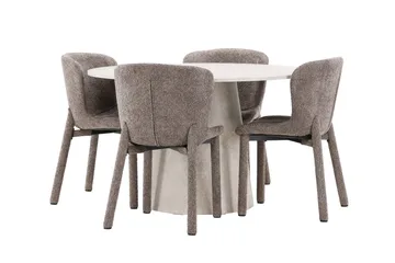 Rund matgrupp Venture Home Brun Beige 4st - Møbler - Bord - Spisegruppe