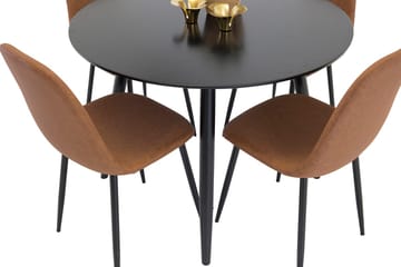 Rund matgrupp Venture Home Brun Svart 4st - Møbler - Bord - Spisegruppe