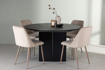 Rund matgrupp Venture Home Brun Svart 4st - Møbler - Bord - Spisegruppe