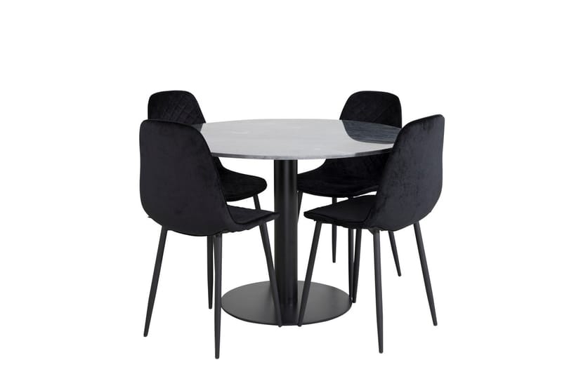 Rund matgrupp Venture Home Grå marmor - Møbler - Bord - Spisegruppe