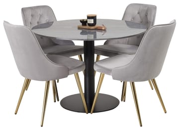 Rund matgrupp Venture Home Grå marmor - Møbler - Bord - Spisegruppe