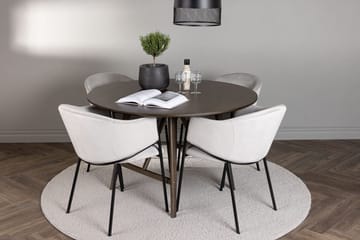 Rund matgrupp Venture Home Grå Mörkbrun 4st - Møbler - Bord - Spisegruppe