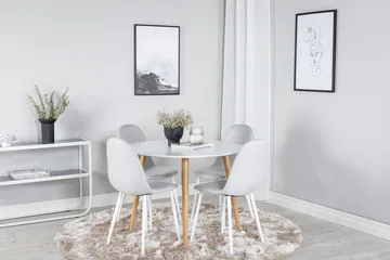 Rund matgrupp Venture Home Grå Natur 4st - Møbler - Bord - Spisegruppe