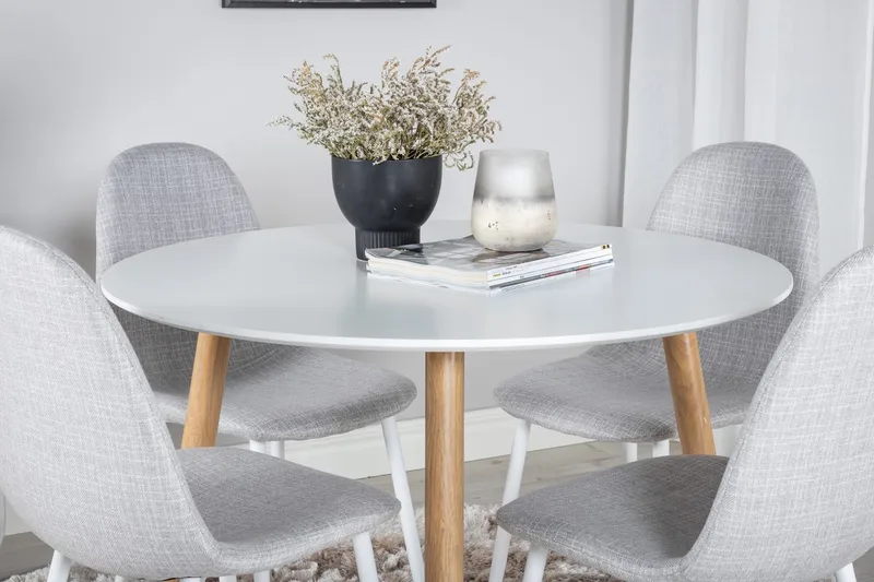 Rund matgrupp Venture Home Grå Natur 4st - Møbler - Bord - Spisegruppe