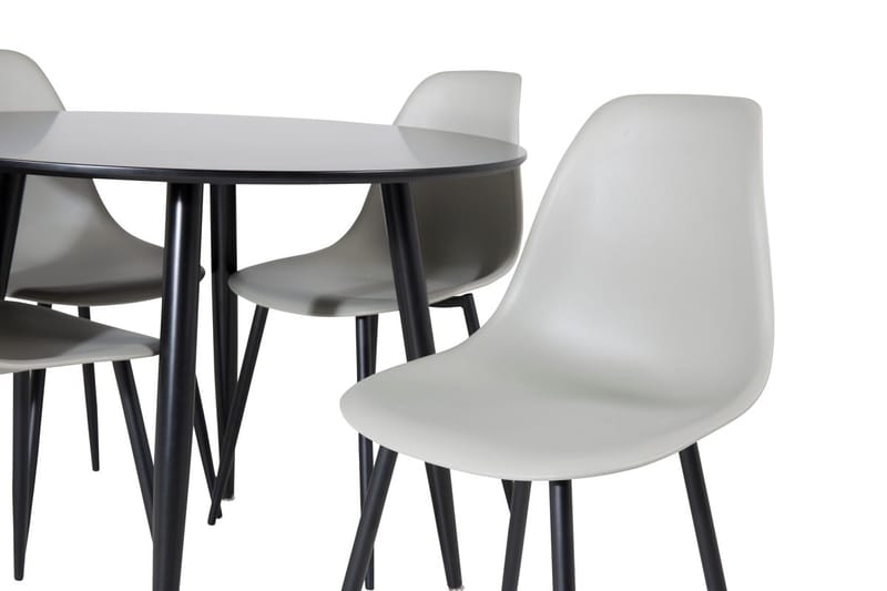 Rund matgrupp Venture Home Grå Svart 4st - Møbler - Bord - Spisegruppe