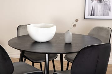 Rund matgrupp Venture Home Grå Svart 4st - Møbler - Bord - Spisegruppe