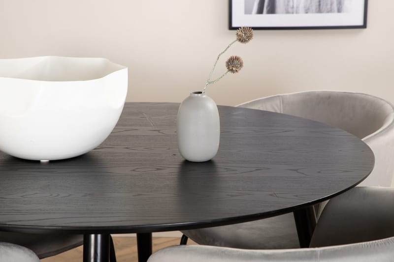 Rund matgrupp Venture Home Grå Svart 4st - Møbler - Bord - Spisegruppe