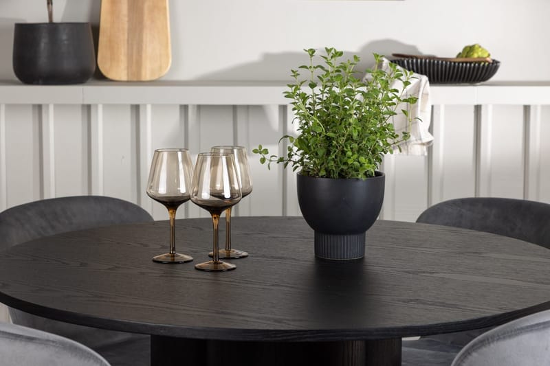 Rund matgrupp Venture Home Grå Svart 4st - Møbler - Bord - Spisegruppe