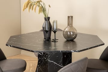 Rund matgrupp Venture Home Grå Svart 4st - Møbler - Bord - Spisegruppe