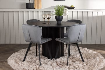 Rund matgrupp Venture Home Grå Svart 4st - Møbler - Bord - Spisegruppe
