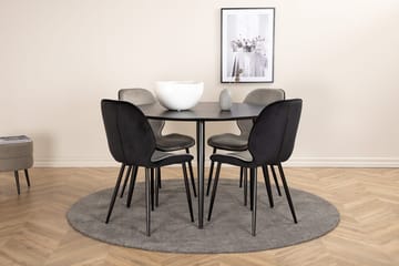 Rund matgrupp Venture Home Grå Svart 4st - Møbler - Bord - Spisegruppe