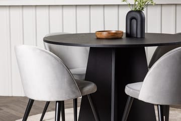 Rund matgrupp Venture Home Grå Svart 4st - Møbler - Bord - Spisegruppe