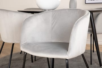 Rund matgrupp Venture Home Grå Svart 4st - Møbler - Bord - Spisegruppe
