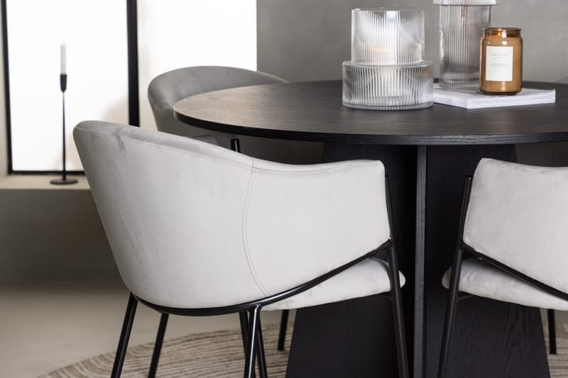 Rund matgrupp Venture Home Grå Svart 4st - Møbler - Bord - Spisegruppe