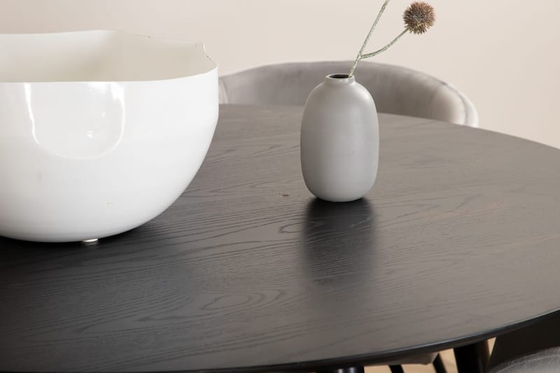 Rund matgrupp Venture Home Grå Svart 4st - Møbler - Bord - Spisegruppe