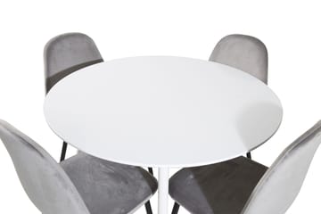 Rund matgrupp Venture Home Grå Vit 4st - Møbler - Bord - Spisegruppe