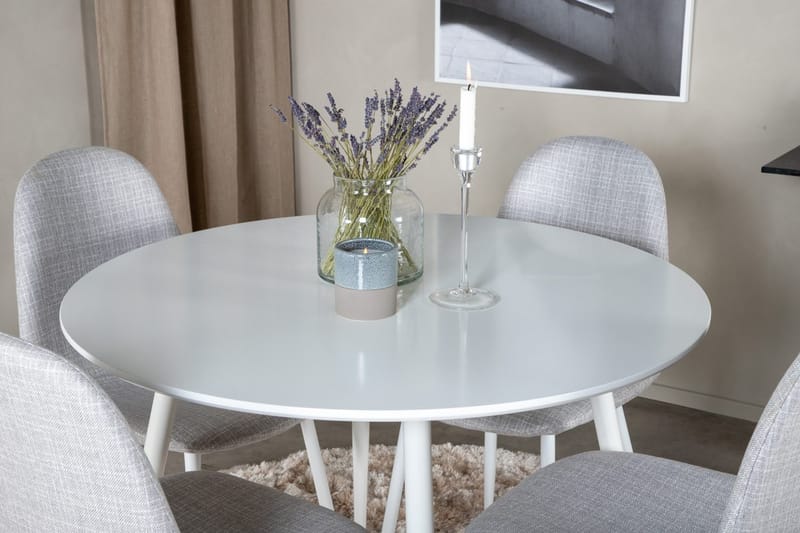 Rund matgrupp Venture Home Grå Vit 4st - Møbler - Bord - Spisegruppe