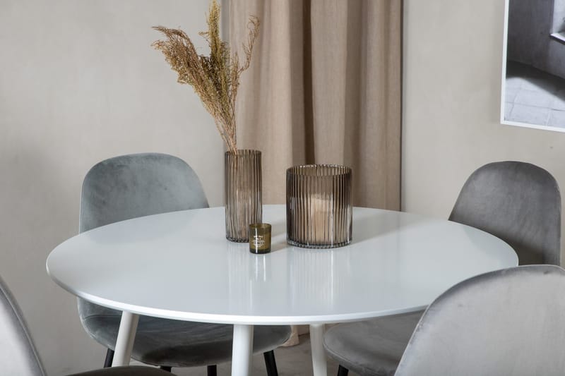 Rund matgrupp Venture Home Grå Vit 4st - Møbler - Bord - Spisegruppe