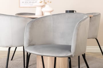 Rund matgrupp Venture Home Grå Vitlaserat 4st - Møbler - Bord - Spisegruppe