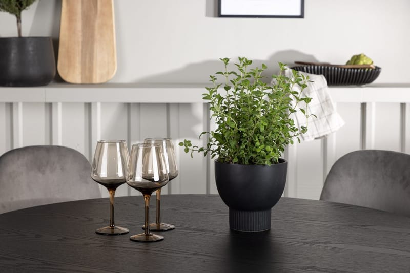 Rund matgrupp Venture Home Ljusgrå Svart 4st - Lysegrå og svart - Møbler - Bord - Spisegruppe