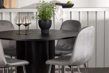 Rund matgrupp Venture Home Ljusgrå Svart 4st - Lysegrå og svart - Møbler - Bord - Spisegruppe