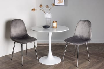 Rund matgrupp Venture Home Ljusgrå Vit 2st - Lysegrå og hvid - Møbler - Bord - Spisegruppe