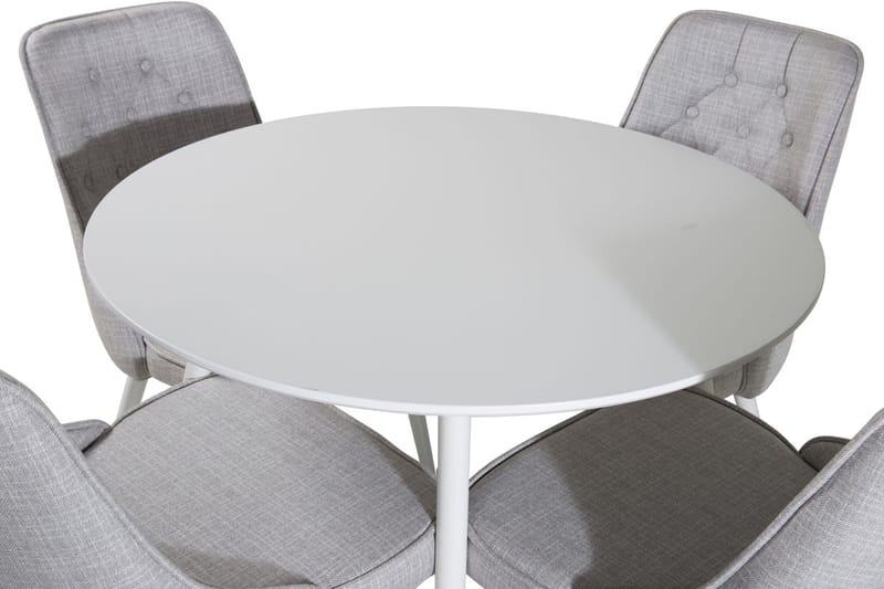 Rund matgrupp Venture Home Ljusgrå Vit 4st - Møbler - Bord - Spisegruppe