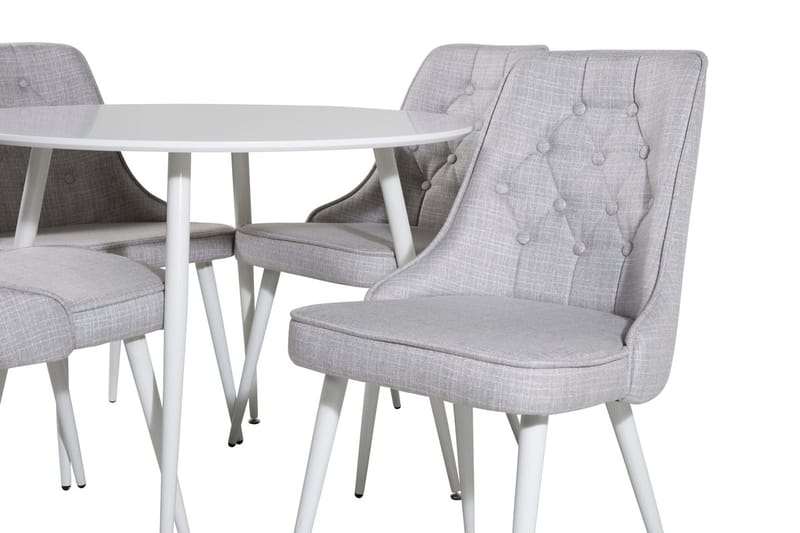 Rund matgrupp Venture Home Ljusgrå Vit 4st - Møbler - Bord - Spisegruppe