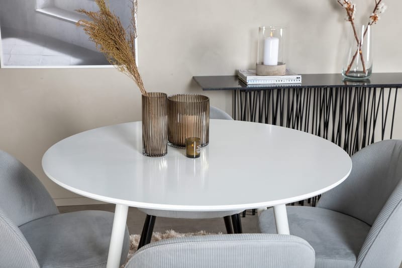 Rund matgrupp Venture Home Ljusgrå Vit 4st - Møbler - Bord - Spisegruppe