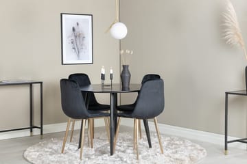 Rund matgrupp Venture Home Mässing Svart 4st - Møbler - Bord - Spisegruppe