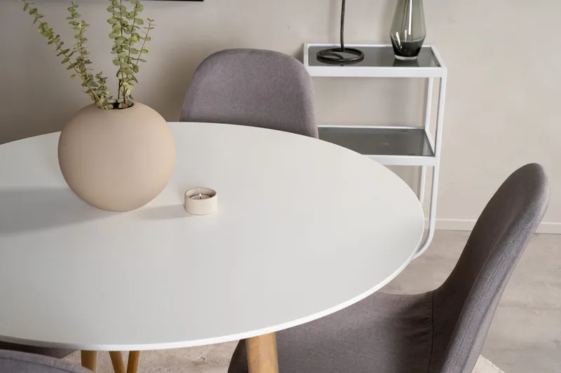 Rund matgrupp Venture Home Mörkbeige Vit Natur - Møbler - Bord - Spisegruppe